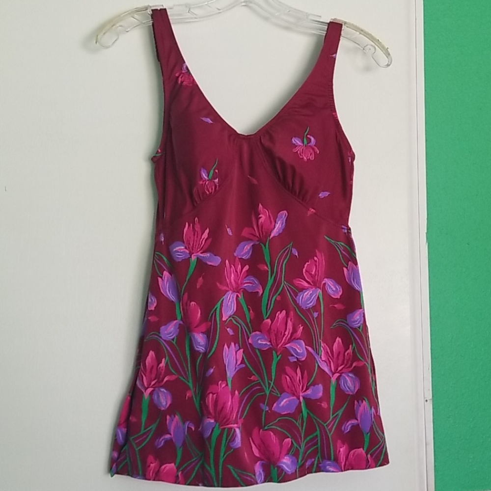 Vintage bathing suit skirt overlay one piece